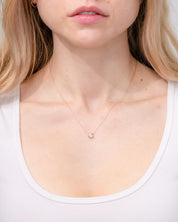 0.27ct Diamond Bezel Necklace 14k Rose Gold Necklaces Princess Bride Diamonds