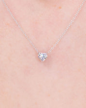 0.41ct E-VVS2 Heart Lab Diamond 14k White Gold Pendant Necklaces Princess Bride Diamonds