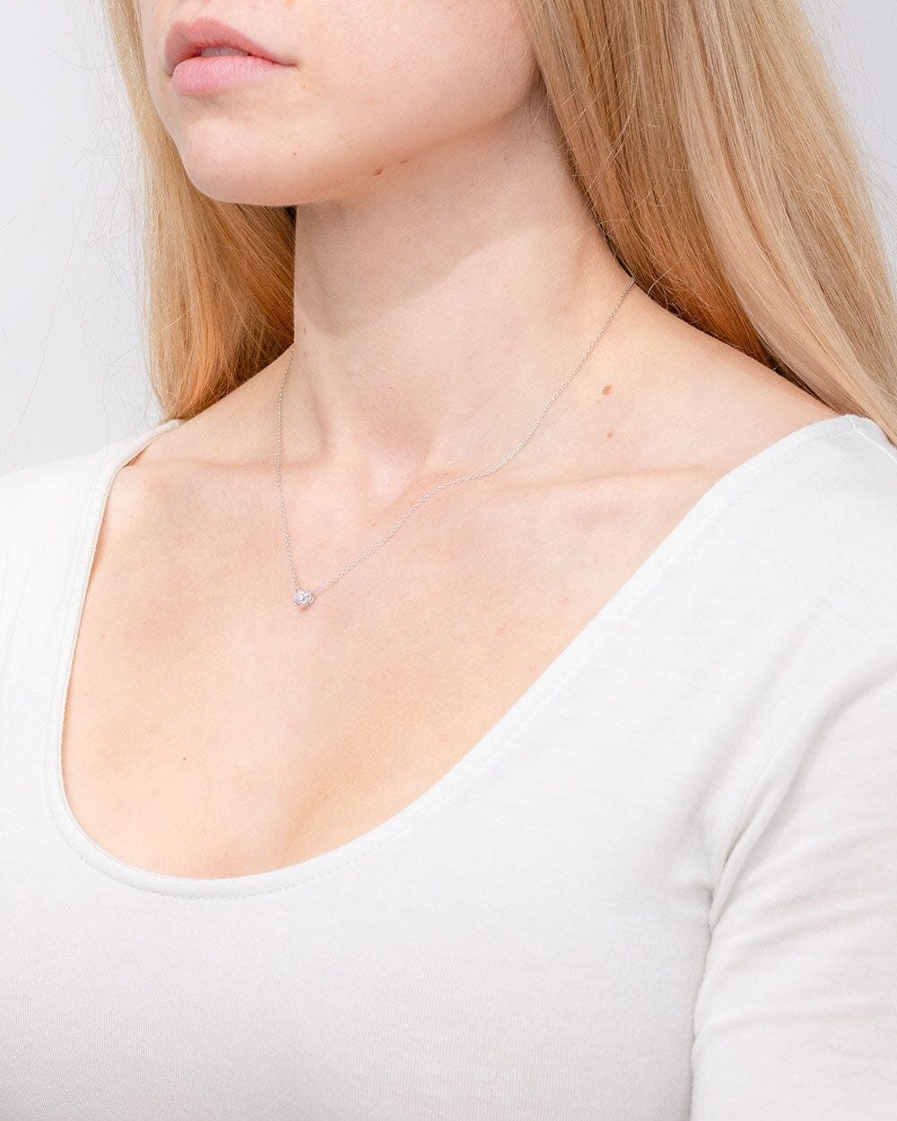 0.41ct E-VVS2 Heart Lab Diamond 14k White Gold Pendant Necklaces Princess Bride Diamonds