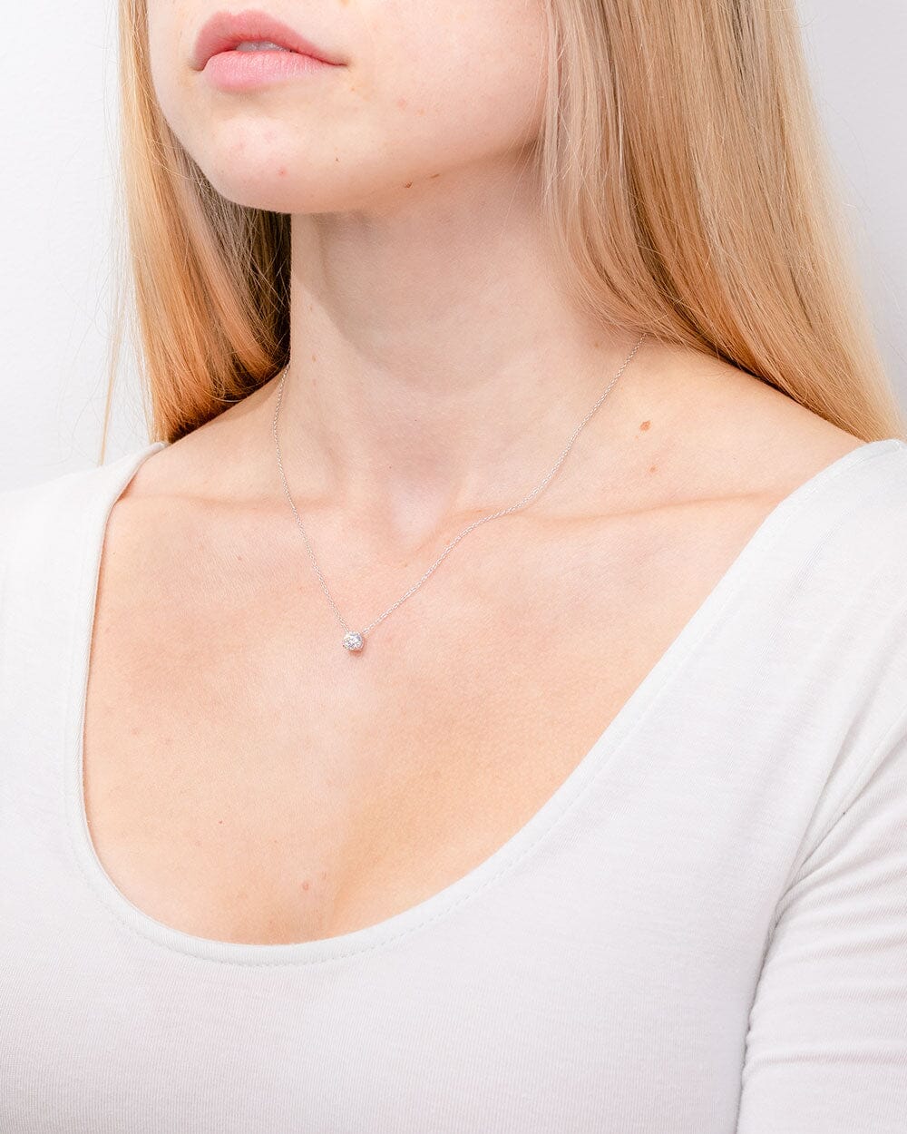 0.48ct D-VS1 Round Lab Diamond 14k White Gold Pendant Necklaces Princess Bride Diamonds