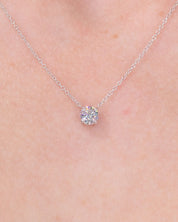 0.48ct D-VS1 Round Lab Diamond 14k White Gold Pendant Necklaces Princess Bride Diamonds