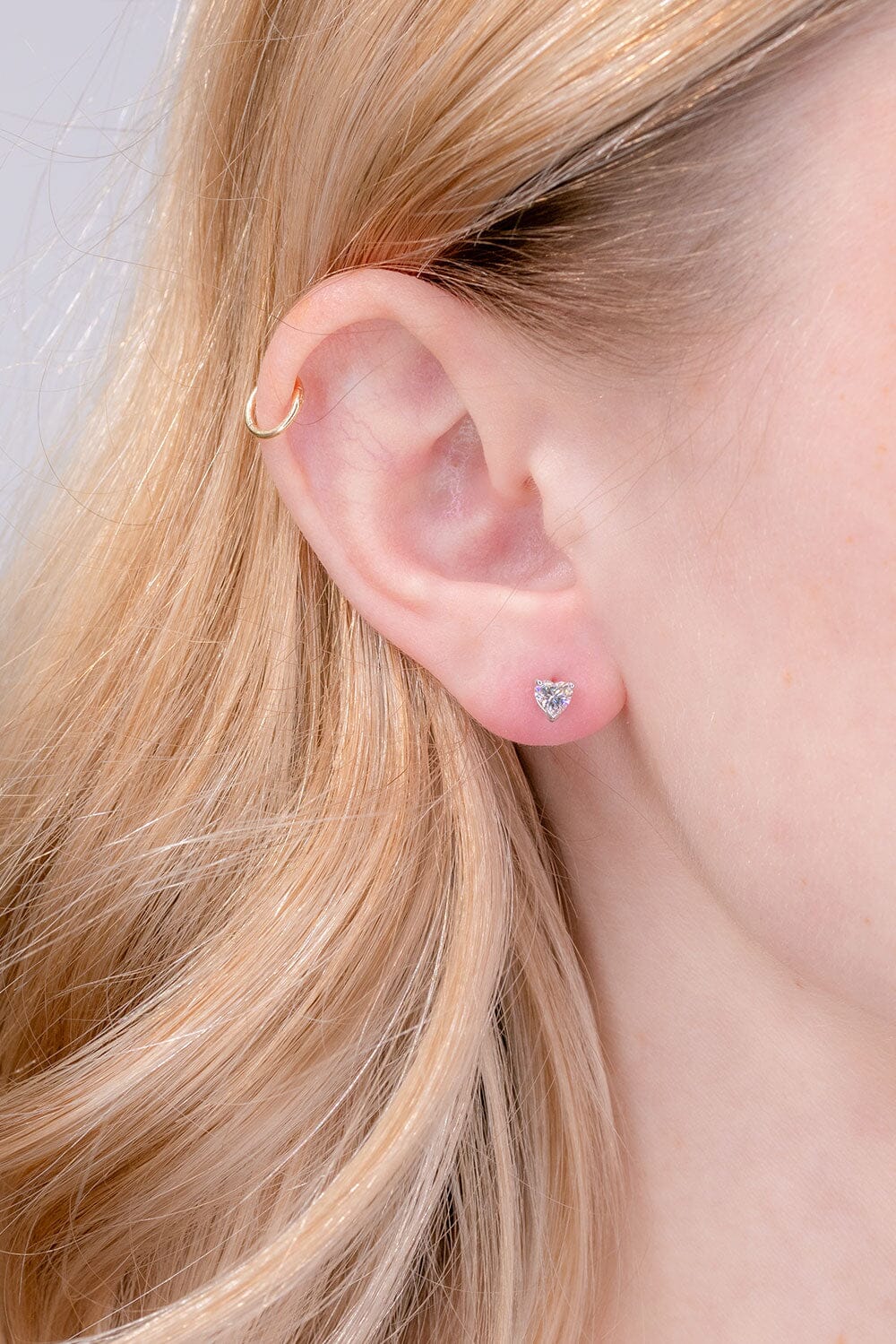 0.49cttw Natural Diamond Heart Studs Earrings Princess Bride Diamonds
