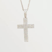 0.56ct Diamond Cross 14k White Gold Chain Necklace Necklaces Princess Bride Diamonds 