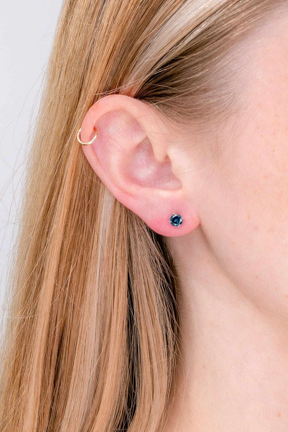 0.72ct Blue Treated Natural Diamond Studs Earrings Princess Bride Diamonds
