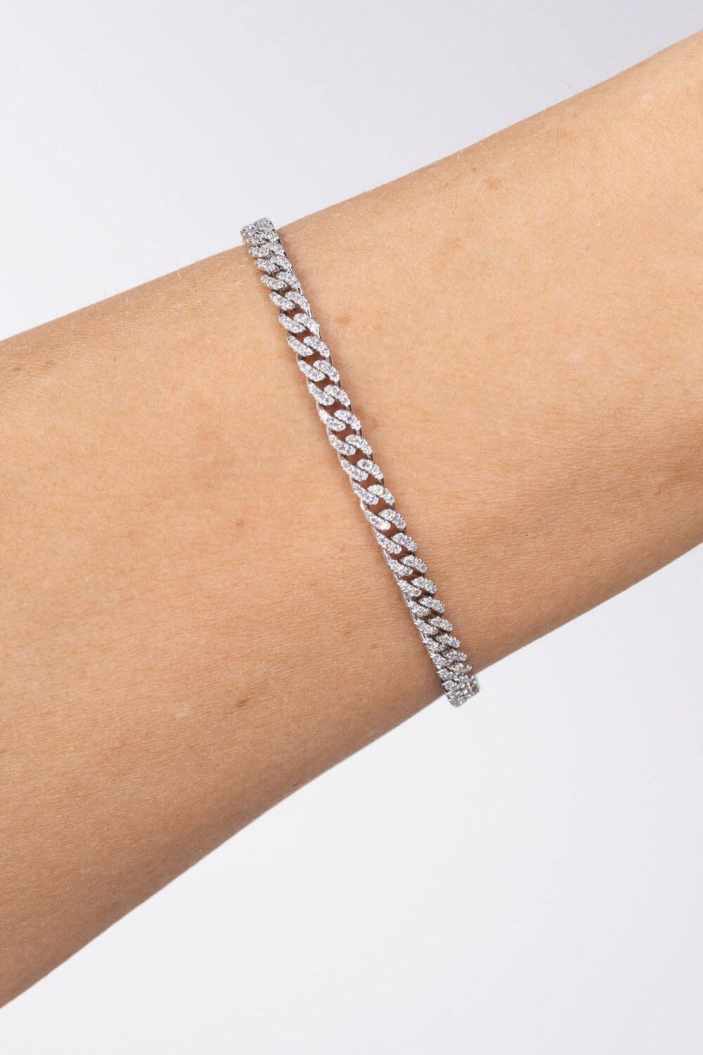 0.73ct 18k White Gold Cuban Pavé Bracelet Bracelets Princess Bride Diamonds