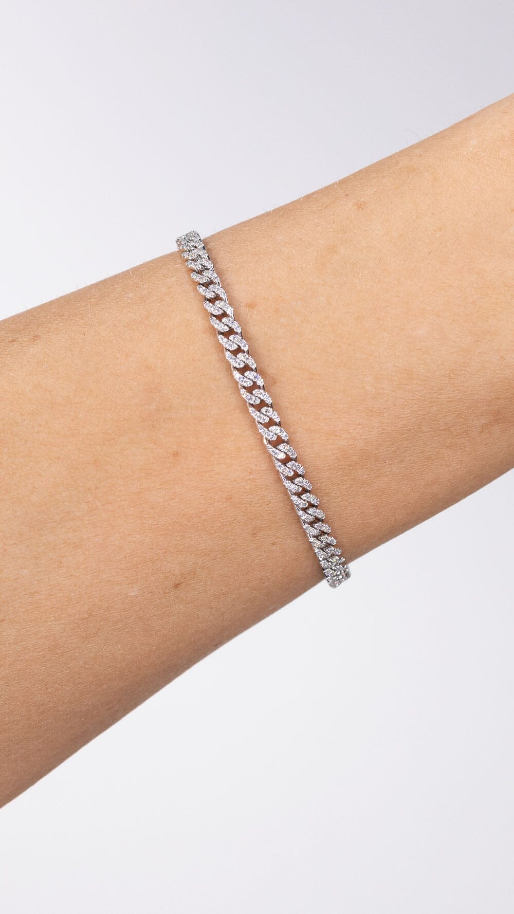 0.73ct 18k White Gold Cuban Pavé Bracelet Bracelets Princess Bride Diamonds