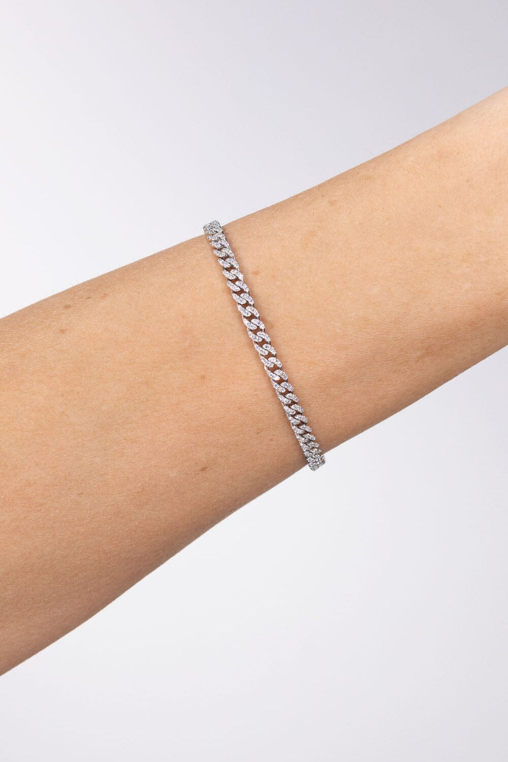0.73ct 18k White Gold Cuban Pavé Bracelet Bracelets Princess Bride Diamonds