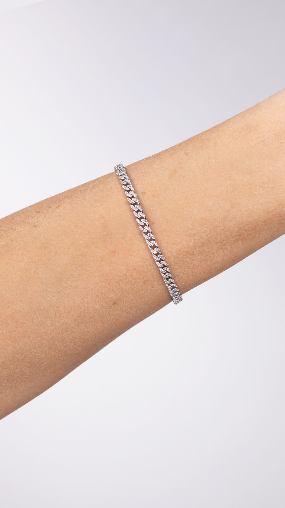 0.73ct 18k White Gold Cuban Pavé Bracelet Bracelets Princess Bride Diamonds