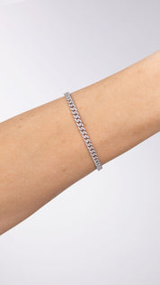 0.73ct 18k White Gold Cuban Pavé Bracelet Bracelets Princess Bride Diamonds