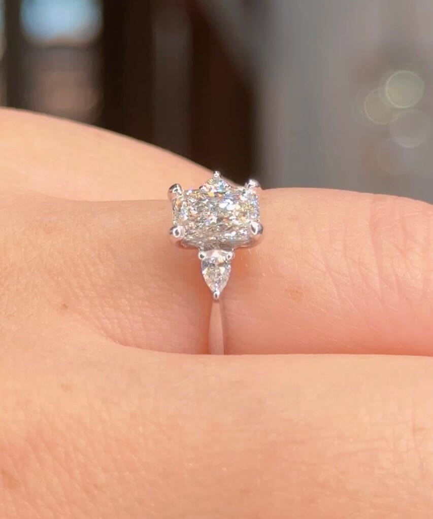 1.00ct F-VS1 Radiant Lab Diamond Gracie Engagement Rings Princess Bride Diamonds 