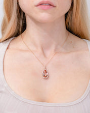 10.21ct Pear Morganite Halo Necklace Necklaces Princess Bride Diamonds