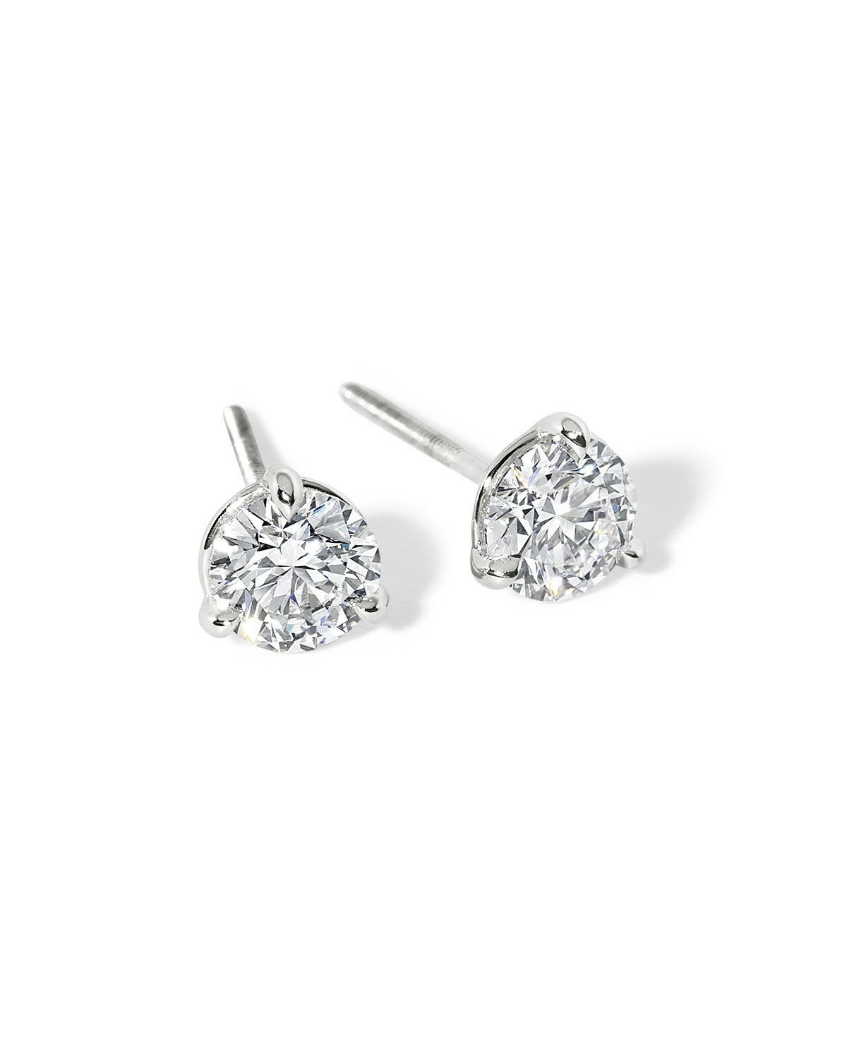 1.04ct D VVS1 Core Round Lab Diamond Martini Studs - PBD Earrings