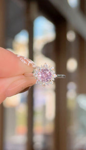 1.08ct Lilac Round Sapphire Duchess Engagement Rings Princess Bride Diamonds