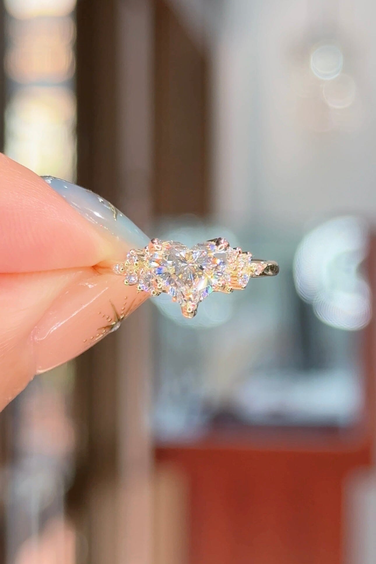 1.20ct D-VS1 Heart Lab Diamond Nova Engagement Rings Princess Bride Diamonds