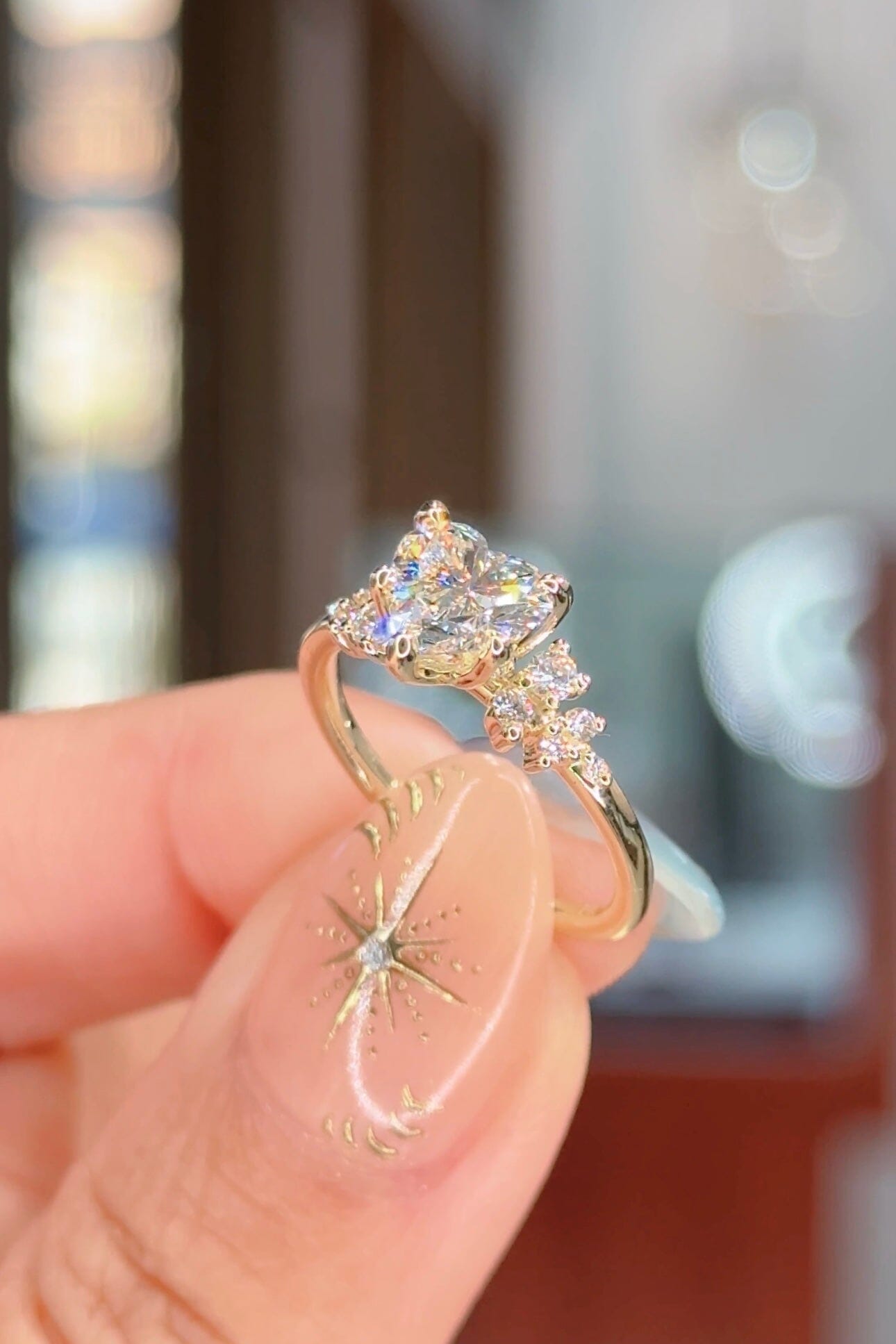 1.20ct D-VS1 Heart Lab Diamond Nova Engagement Rings Princess Bride Diamonds
