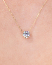 1.20ct D-VS1 Round Lab Diamond 14k Yellow Gold Pendant Necklaces Princess Bride Diamonds