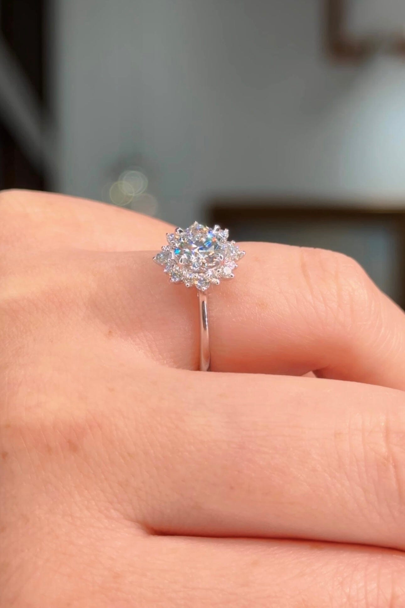 1.20ct D-VS1 Round Lab Diamond Duchess Engagement Rings Princess Bride Diamonds 