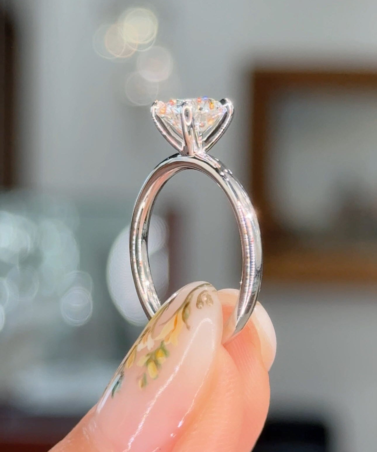 1.22ct F-VS1 Round Lab Diamond Juliette Engagement Rings Princess Bride Diamonds 