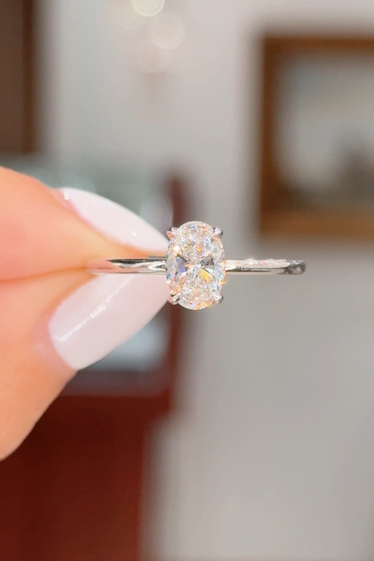 1.25ct E-VS1 Oval Lab Diamond Kayla Engagement Rings Princess Bride Diamonds
