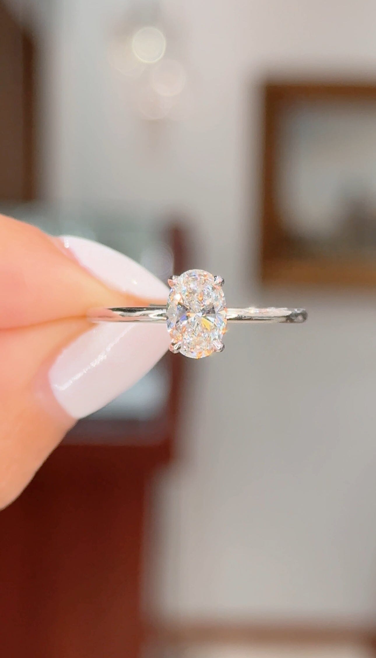 1.25ct E-VS1 Oval Lab Diamond Kayla Engagement Rings Princess Bride Diamonds