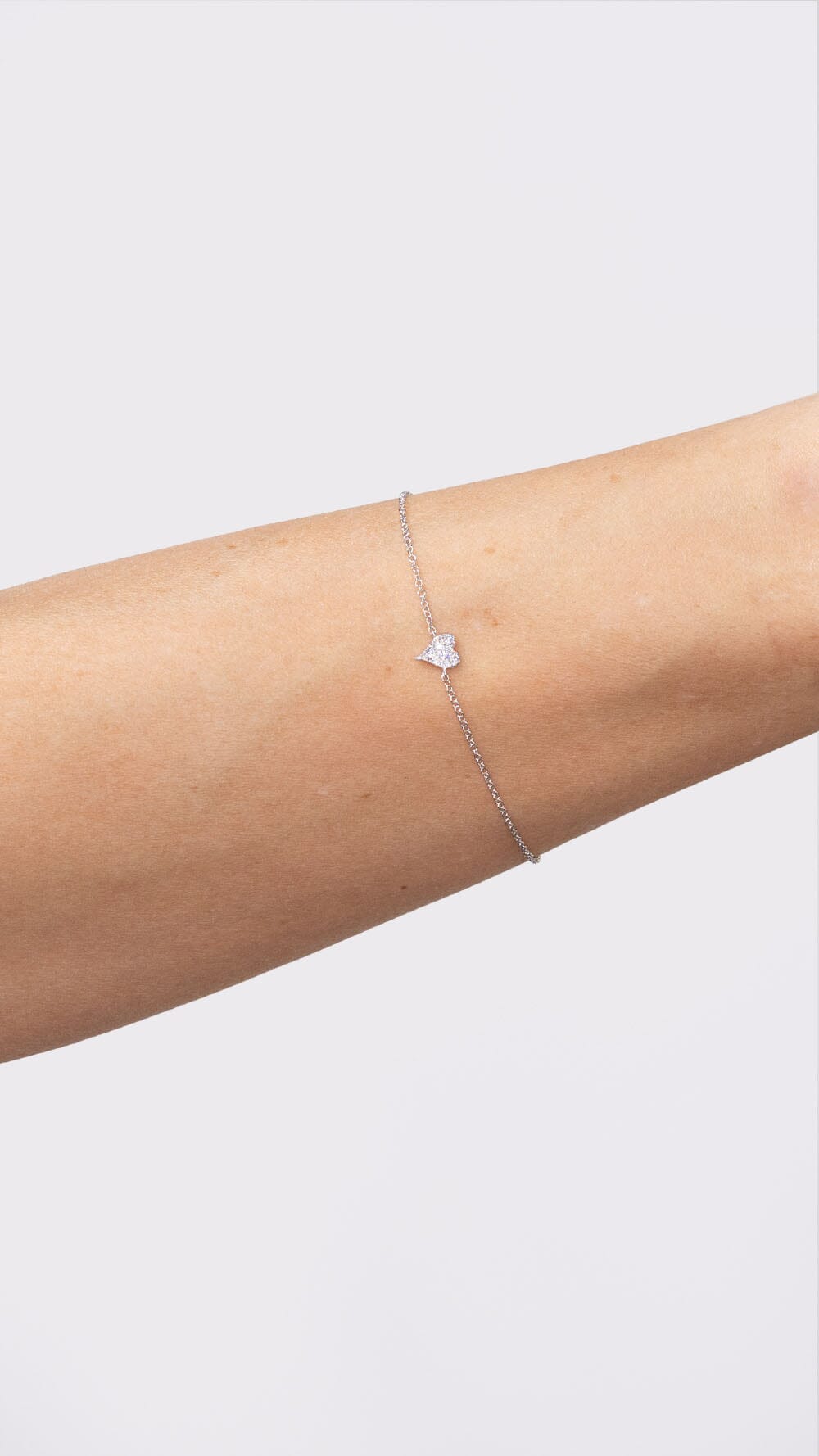 14k White Gold Pavé Heart Bracelet Bracelets Princess Bride Diamonds