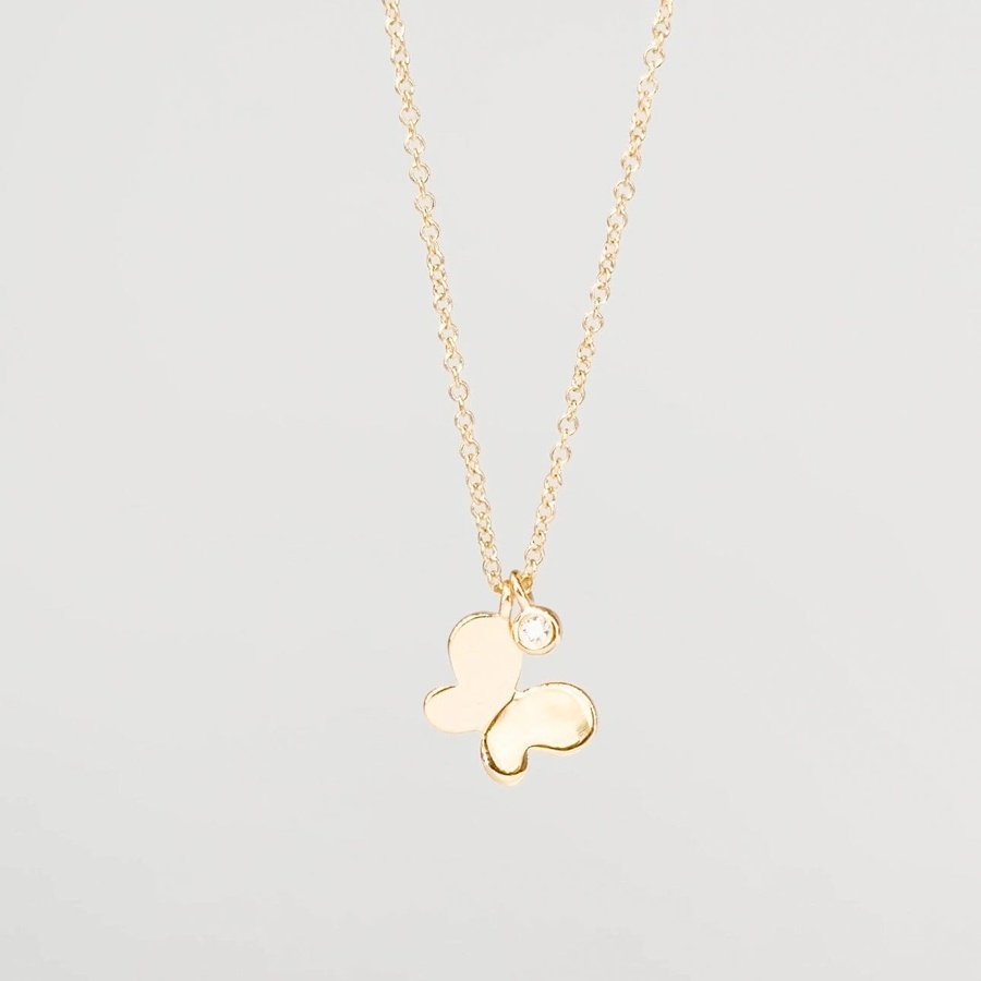 14k Yellow Gold Butterfly Necklace Necklaces Princess Bride Diamonds