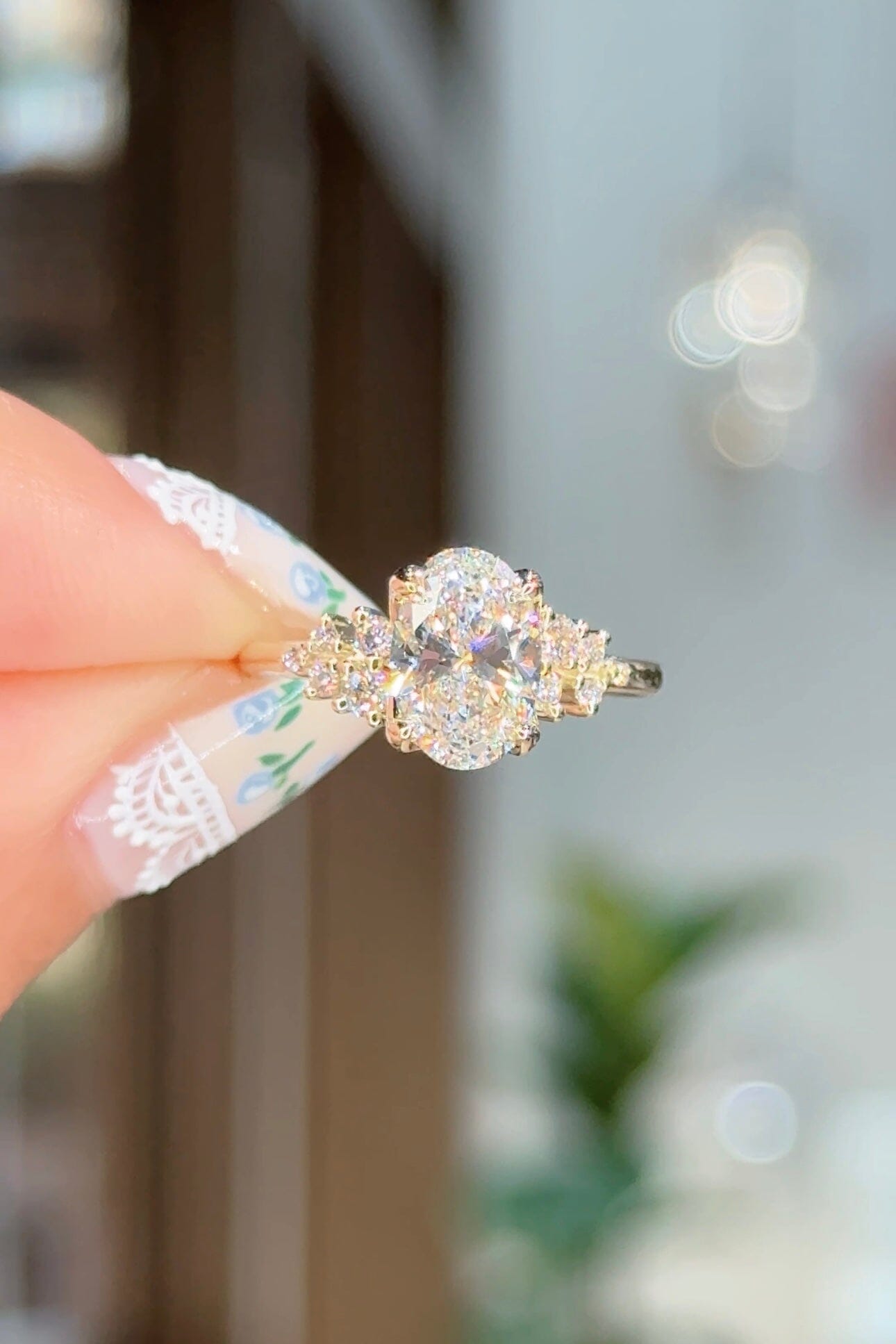 1.50ct E-VS1 Oval Lab Diamond Nova Engagement Rings Princess Bride Diamonds