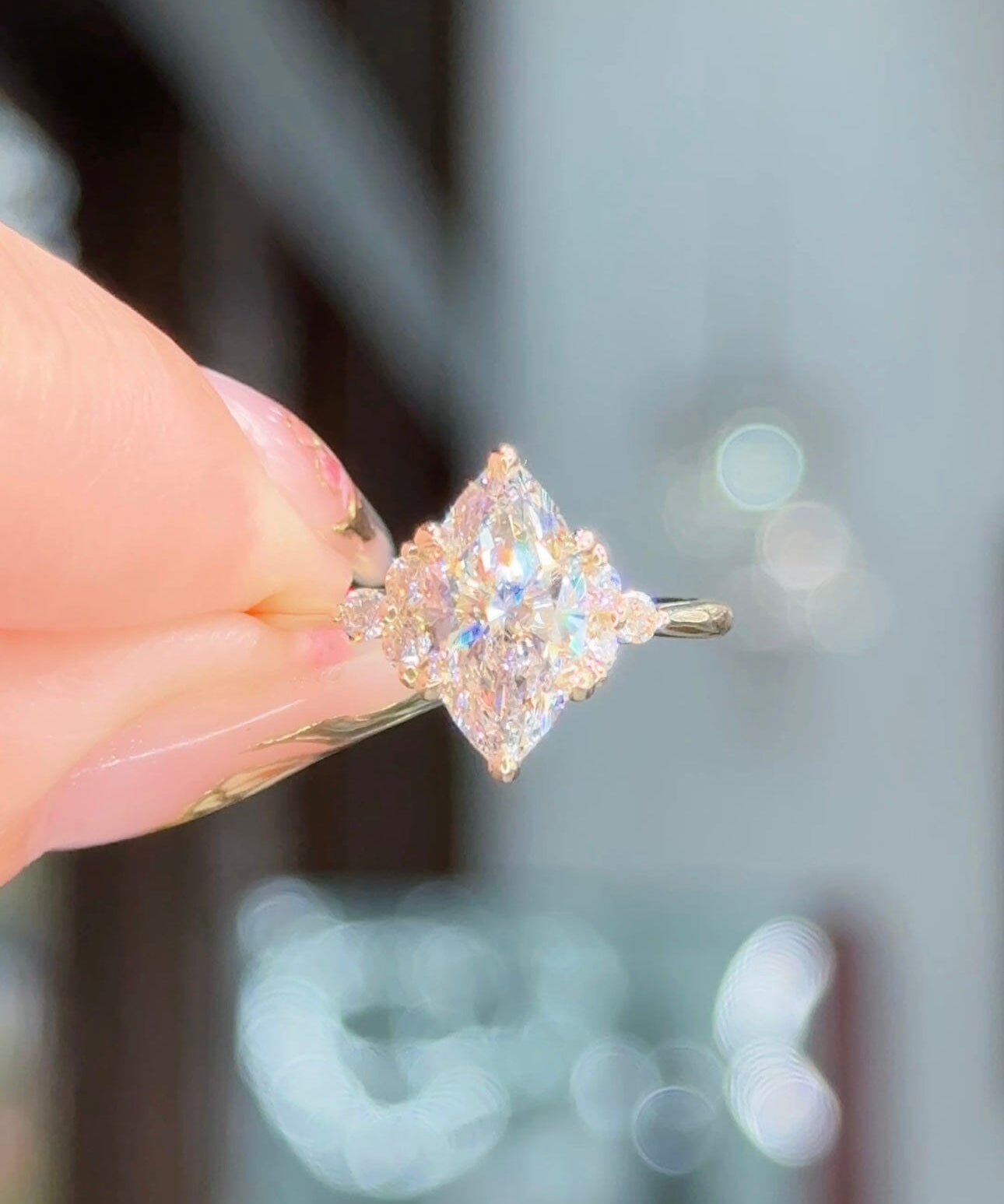 1.53ct D-VS1 Marquise Lab Diamond Lindsey Engagement Rings Princess Bride Diamonds 