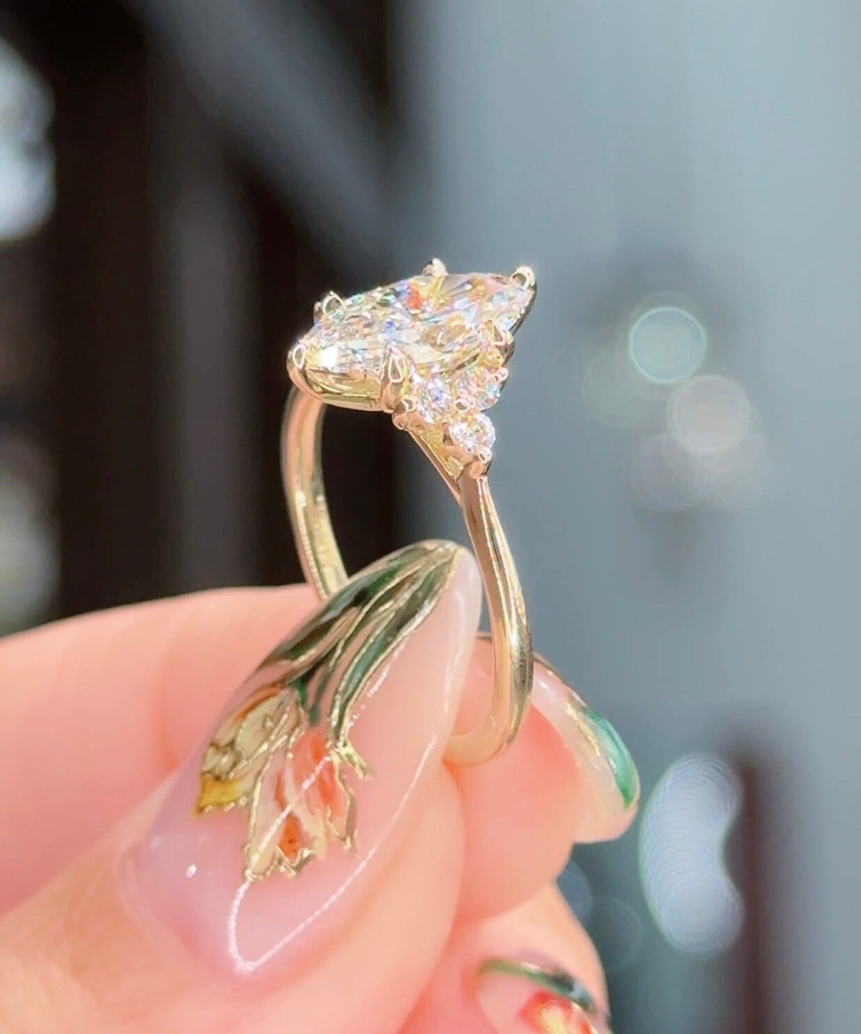 1.53ct D-VS1 Marquise Lab Diamond Lindsey Engagement Rings Princess Bride Diamonds 