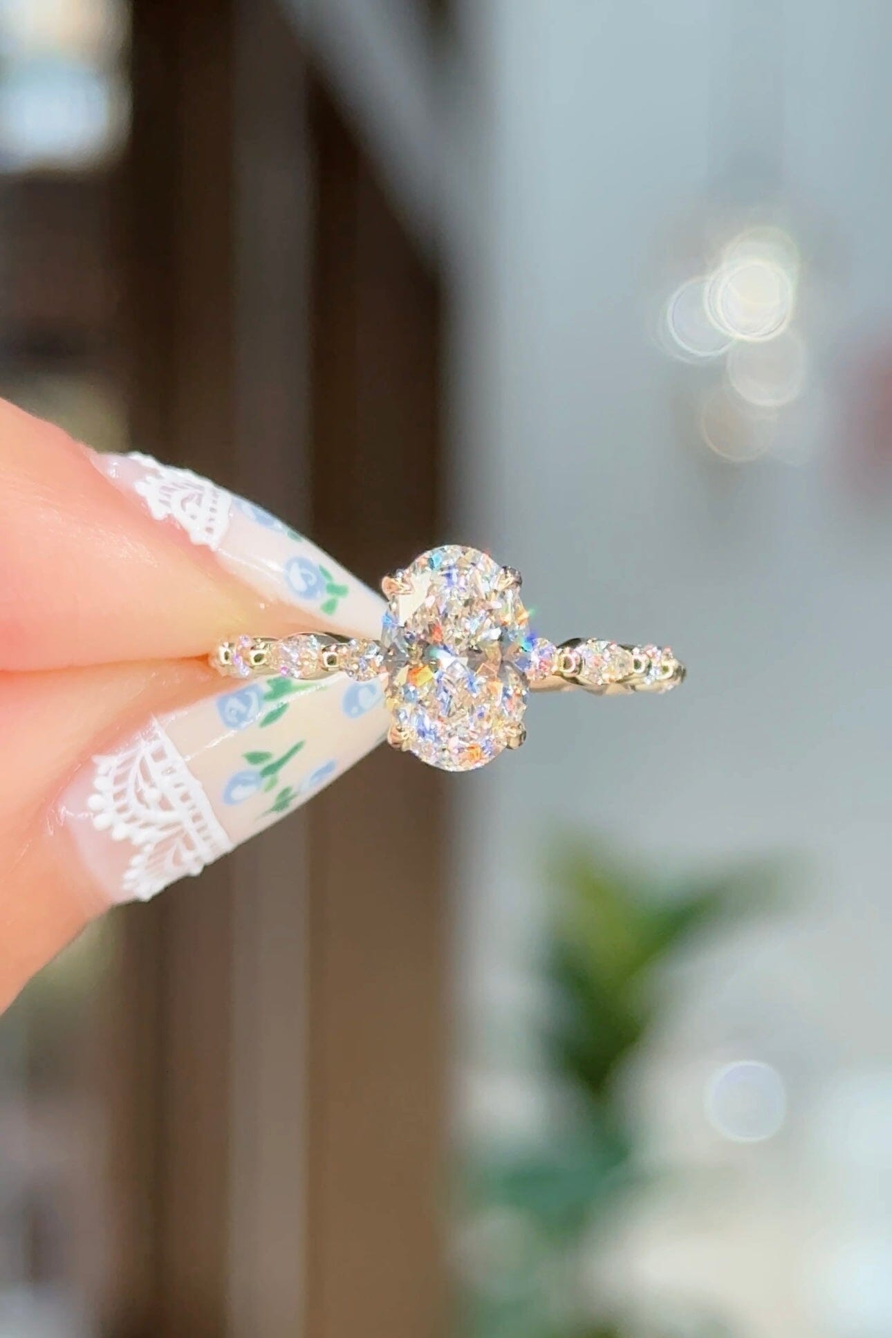 1.53ct E-VS1 Oval Lab Diamond Rei Engagement Rings Princess Bride Diamonds