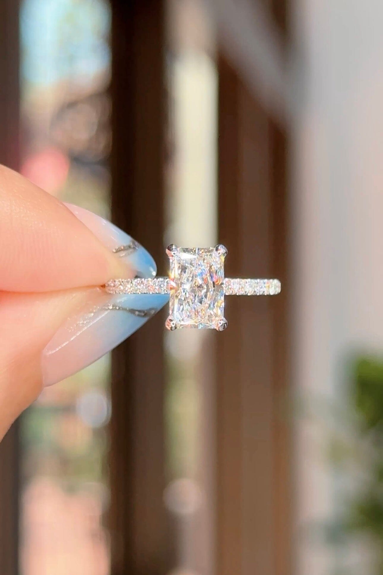 1.54ct D-VS1 Radiant Lab Diamond Stephanie Engagement Rings Princess Bride Diamonds