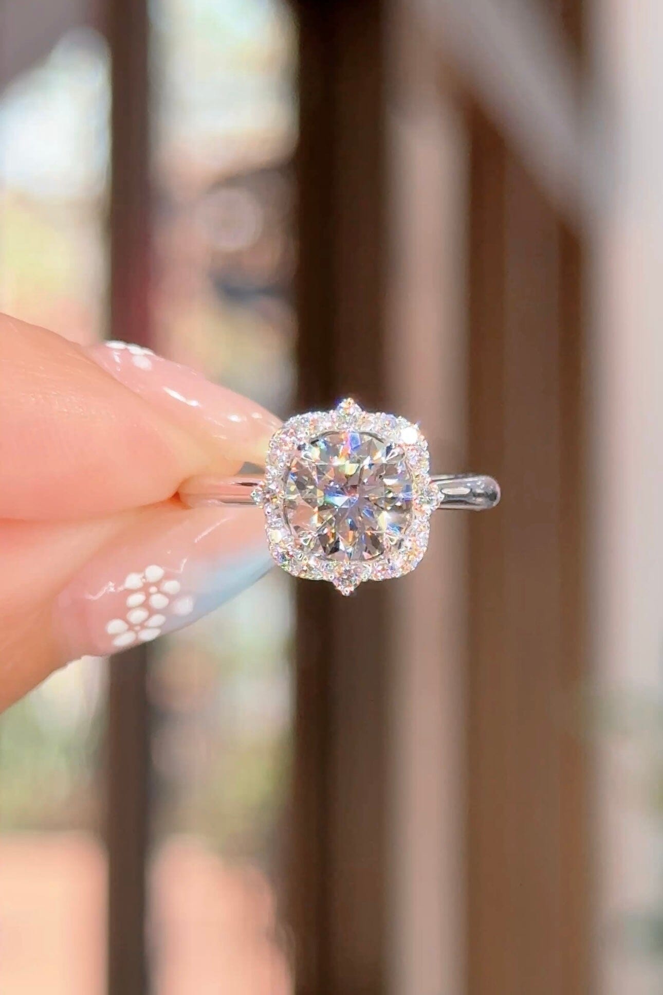 1.54ct D-VS1 Round Lab Diamond Hemera Engagement Rings Princess Bride Diamonds