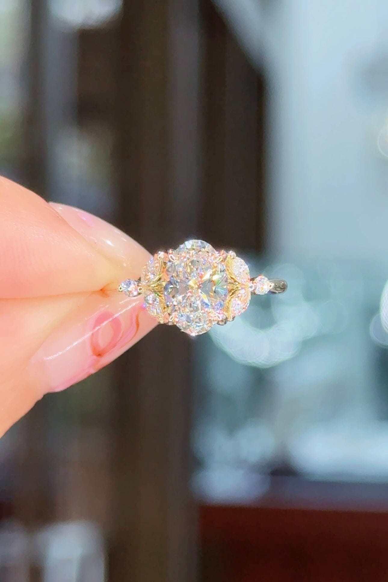 1.54ct F-VS1 Oval Lab Diamond Sarah Engagement Rings Princess Bride Diamonds