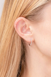 15mm Floating Diamond Hoops 14k White Gold Earrings Princess Bride Diamonds