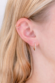 15mm Pavé Hoops 14k Yellow Gold Earrings Princess Bride Diamonds