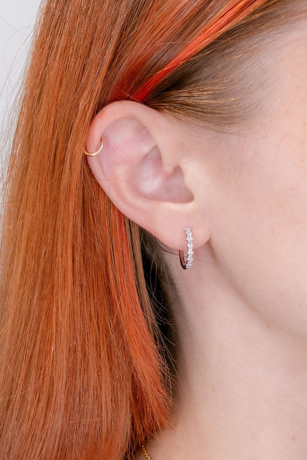 15mm Wavy Pavé Hoops White Gold Earrings Princess Bride Diamonds
