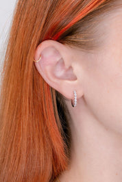 15mm Wavy Pavé Hoops White Gold Earrings Princess Bride Diamonds