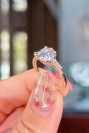 1.66ct E-VS1 Round Lab Diamond Emma Engagement Rings Princess Bride Diamonds