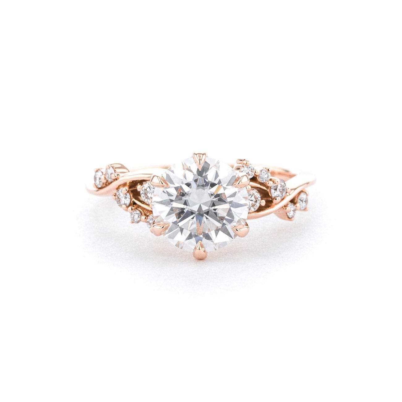 1.6mm Ariel Round Engagement Rings Princess Bride Diamonds