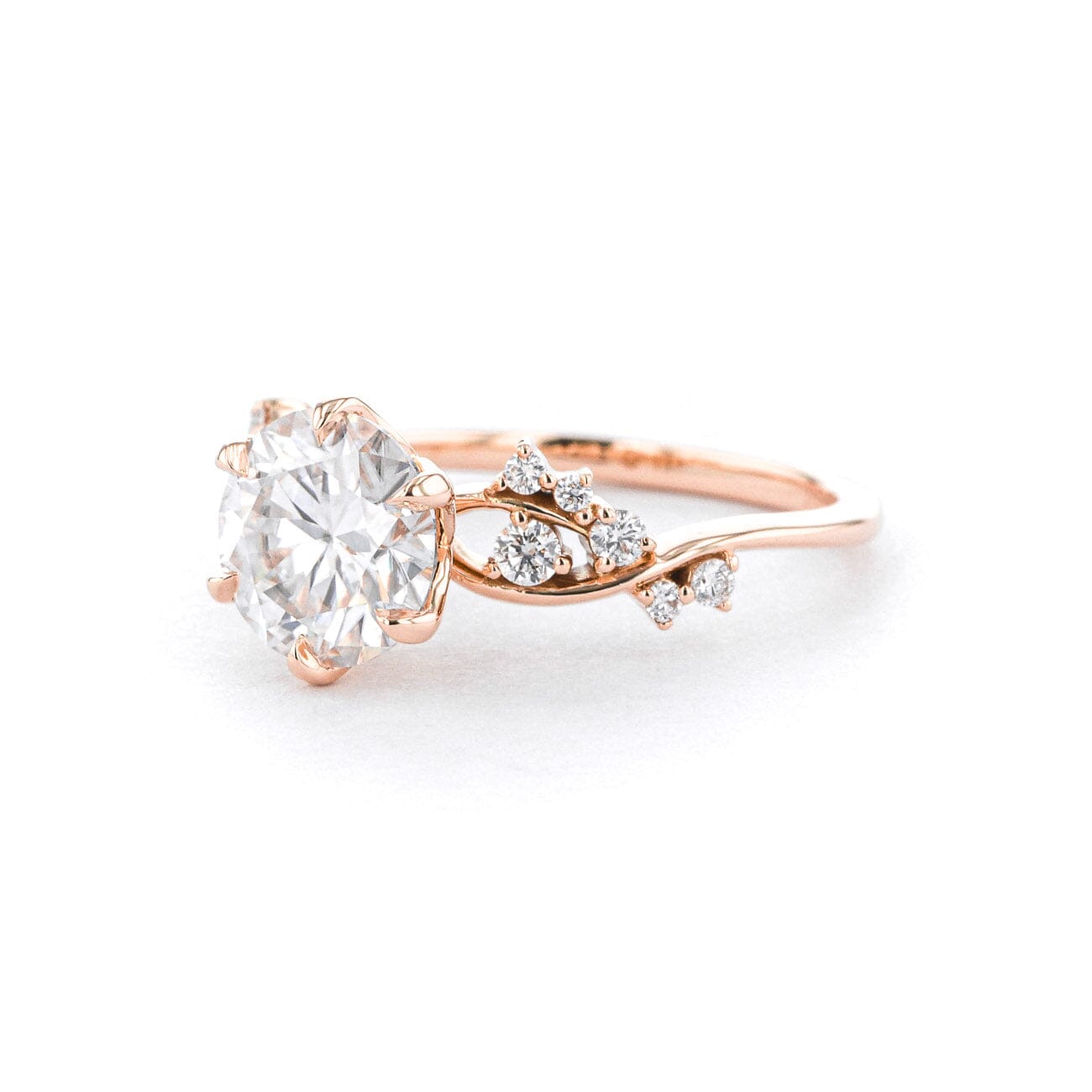 1.6mm Ariel Round Engagement Rings Princess Bride Diamonds