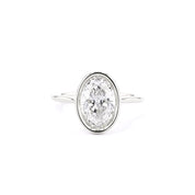 1.6mm Ava Oval High Polish Bezel Engagement Rings Princess Bride Diamonds