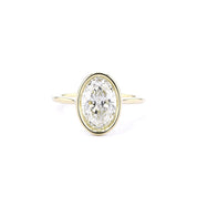 1.6mm Ava Oval High Polish Bezel Engagement Rings Princess Bride Diamonds