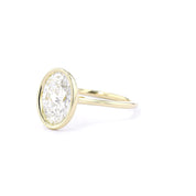 1.6mm Ava Oval High Polish Bezel Engagement Rings Princess Bride Diamonds