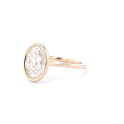 1.6mm Ava Oval High Polish Bezel Engagement Rings Princess Bride Diamonds