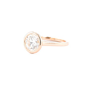 1.6mm Ava Round High Polish Bezel Engagement Rings Princess Bride Diamonds