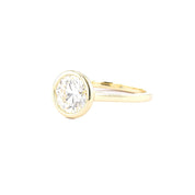 1.6mm Ava Round High Polish Bezel Engagement Rings Princess Bride Diamonds