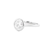 1.6mm Ava Round High Polish Bezel Engagement Rings Princess Bride Diamonds