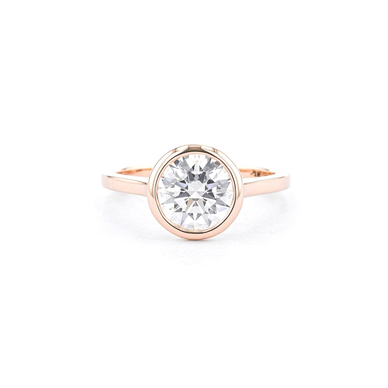 1.6mm Ava Round High Polish Bezel Engagement Rings Princess Bride Diamonds