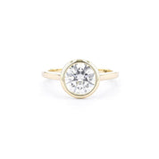 1.6mm Ava Round High Polish Bezel Engagement Rings Princess Bride Diamonds