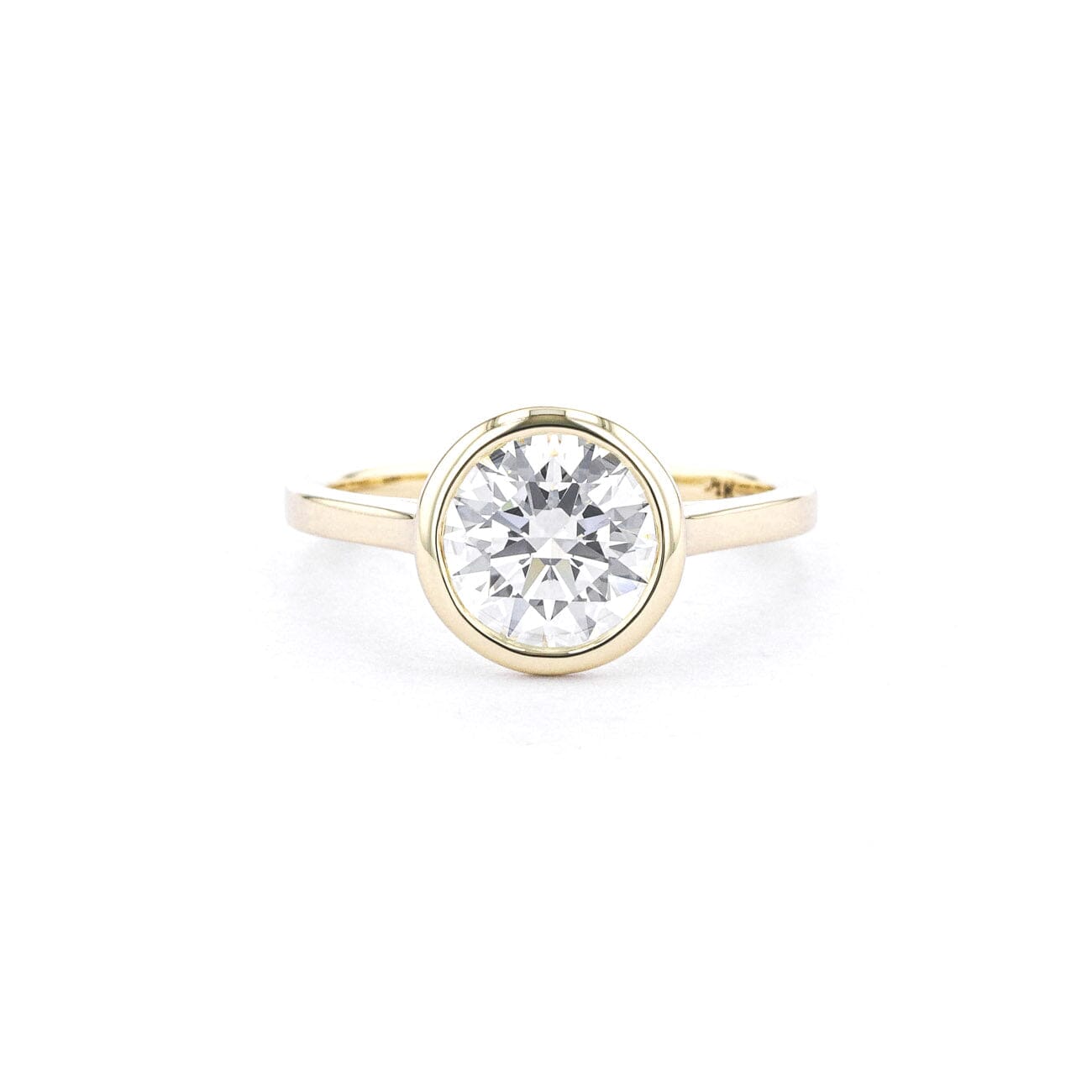 1.6mm Ava Round High Polish Bezel Engagement Rings Princess Bride Diamonds